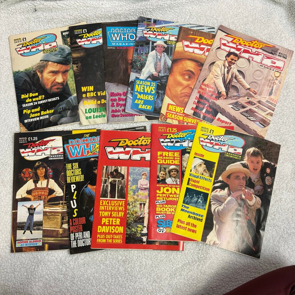 Lot of 11 Vintage Dr Doctor Who Magazines Mostly 1988 Marvel